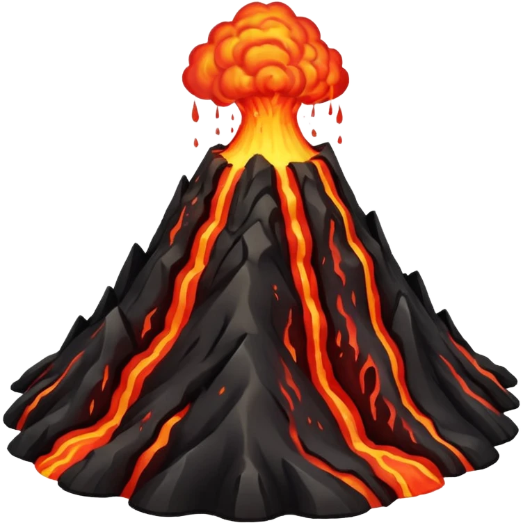 volcano with lava flow emoji