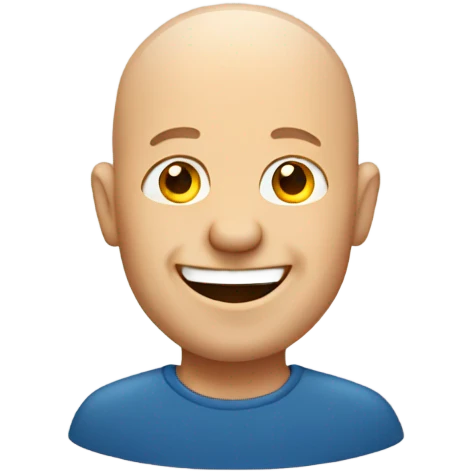 Bald happy beer man emoji