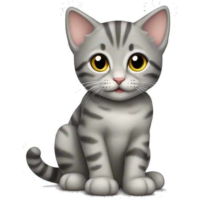 Gray tabby kitten sitting emoji