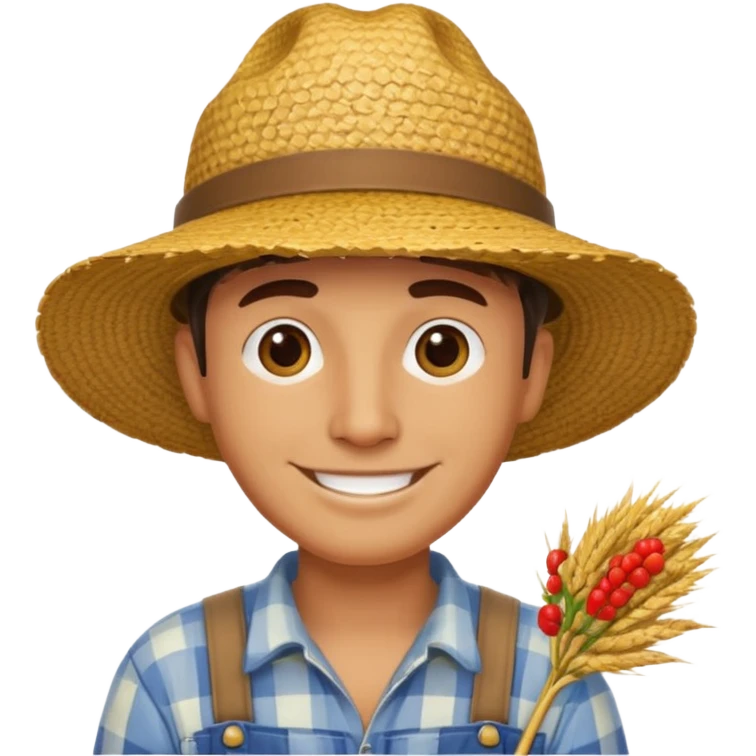 farmer man with straw hat emoji