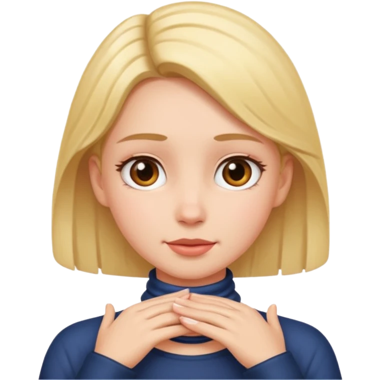 Girl with hands around her neck emoji
