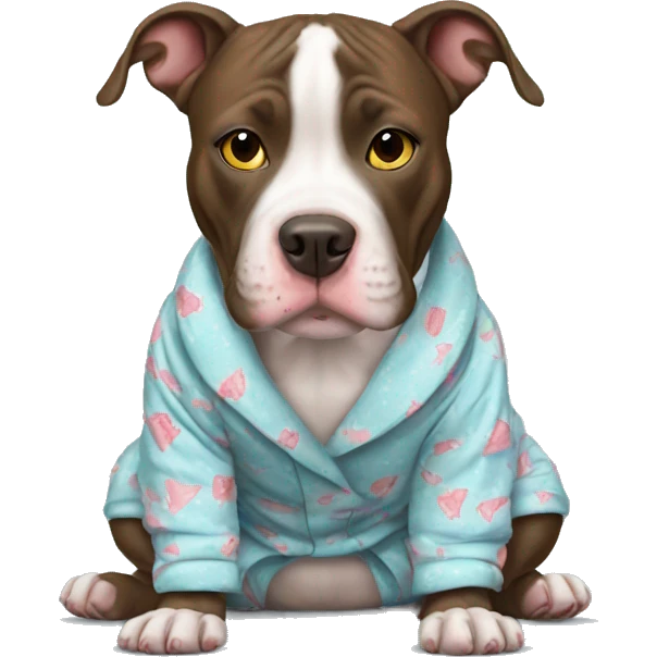 Pittie wearing pajamas  emoji