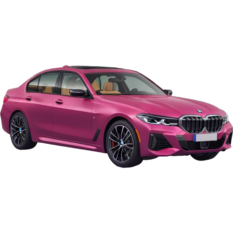 BMW G80 in wildberry color, 3D render style, transparent background emoji