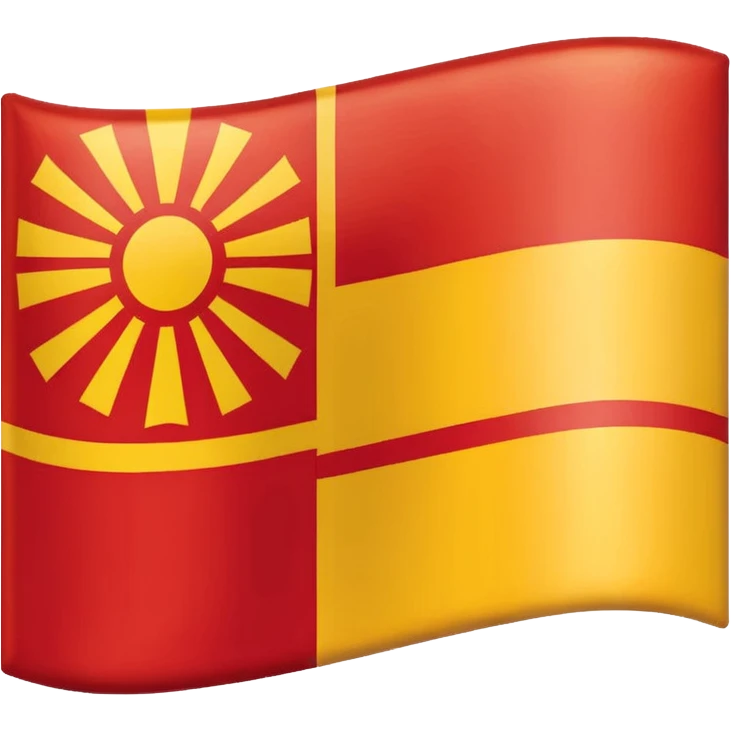 combine half the macedonian flag with half the polish flag so there is an even amount of each in the one flag. keep the colours of the flags the same do not merge them. just cut half of each and put them together, the polish flag is this 🇵🇱 and macedonian is this 🇲🇰 emoji