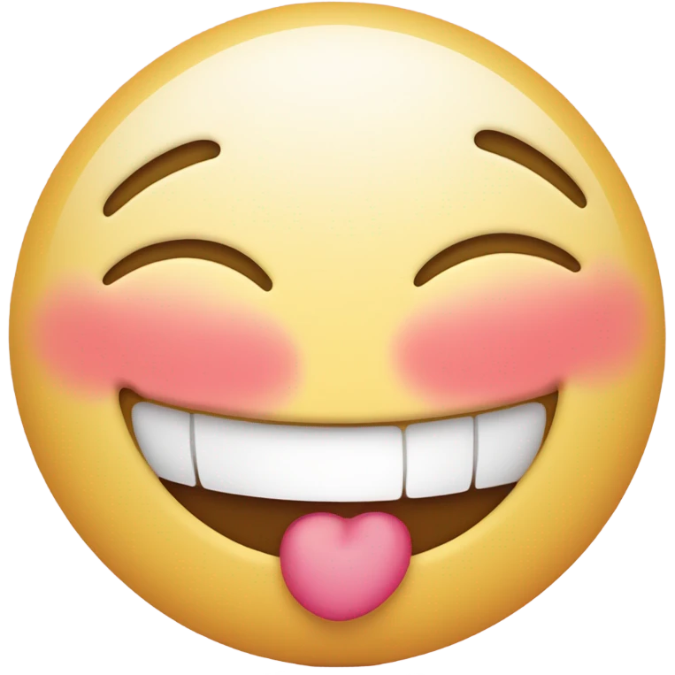 Make a grinning face with a blush and hearts in the eyes emoji