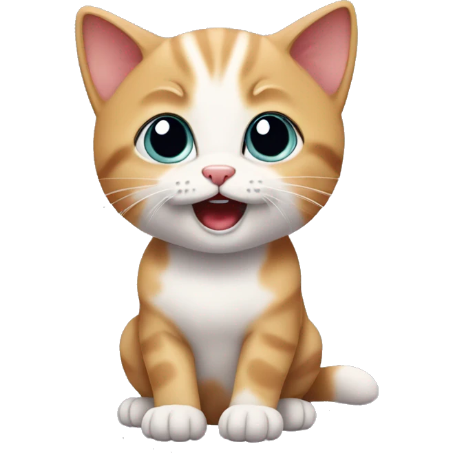 surprised kitten with spread paws emoji