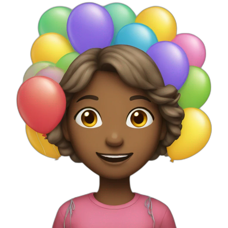 girl with balloons emoji