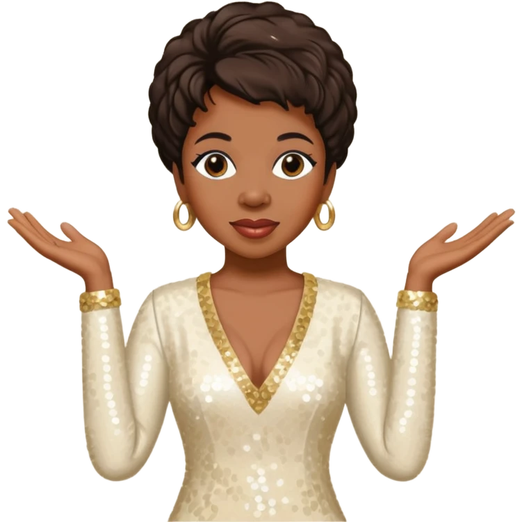 Gladys Knight with ivory sequin outfit emoji
