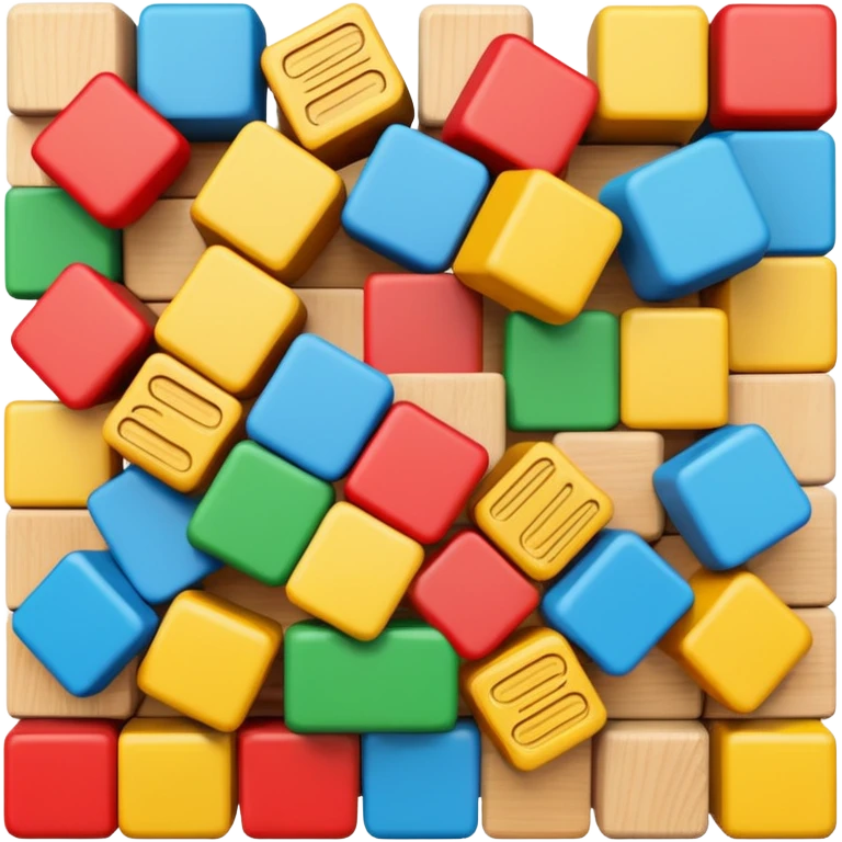 Wooden blocks with letters emoji