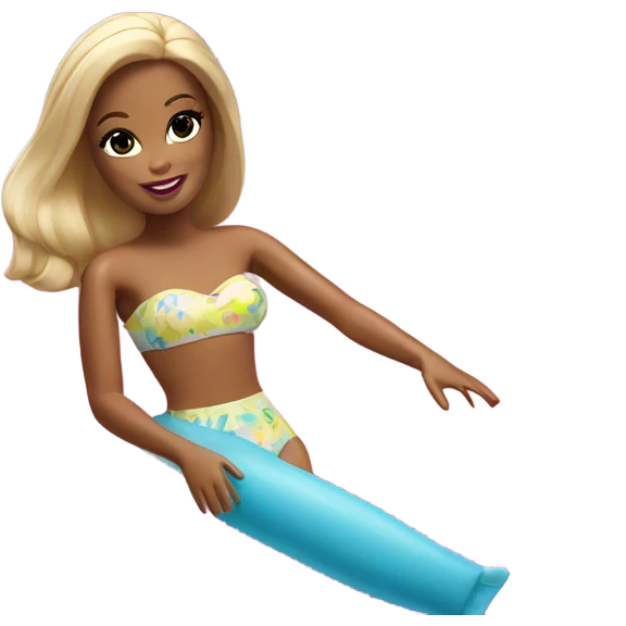 Barbie's swimming in pool emoji
