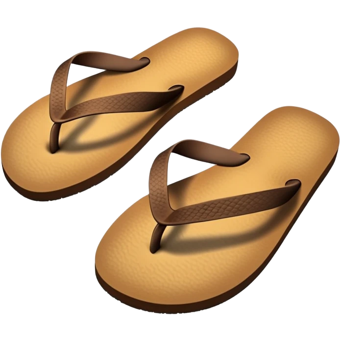 brown beach flip flops with thong straps emoji