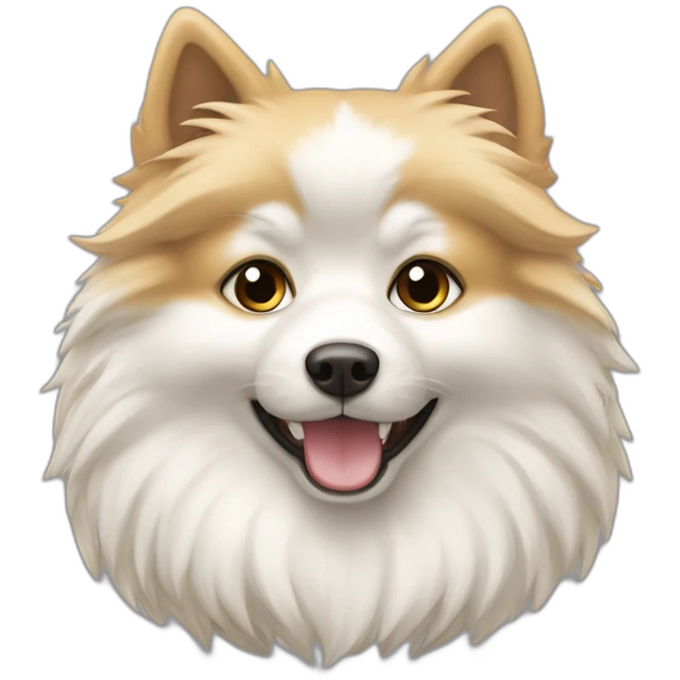 Spitz nain blanc et beige  emoji