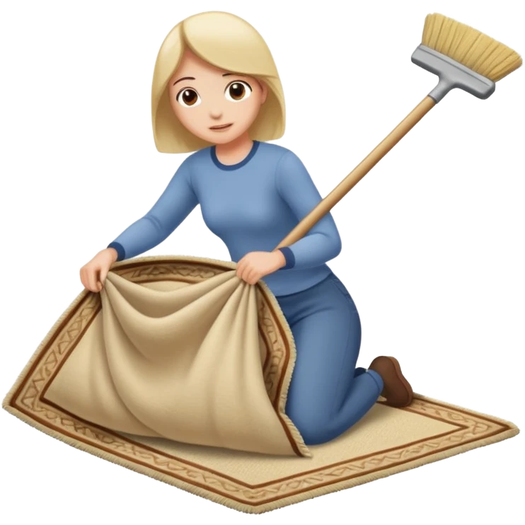 Lifting up a rug and sweeping  stuff under to hide things emoji