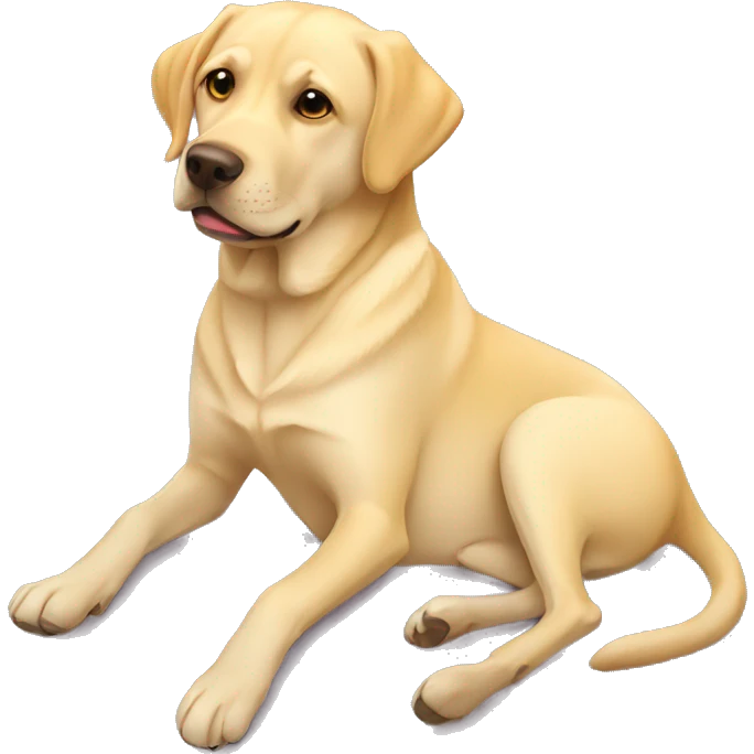 Yellow lab laying on bed emoji
