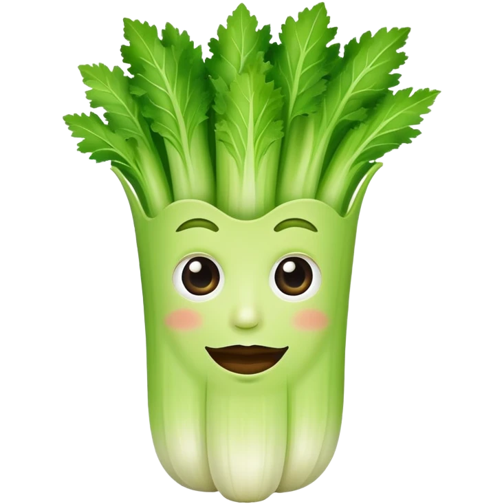 Celery with a face emoji