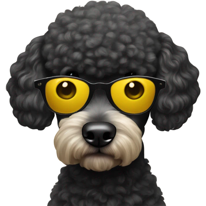 Black poodle and yellow poodle wearing sunglasses emoji