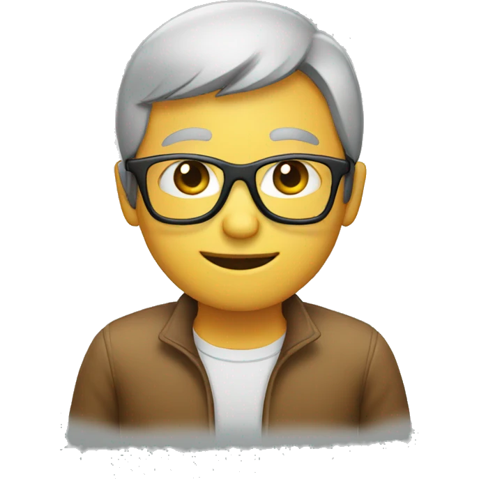 person with glasses on emoji