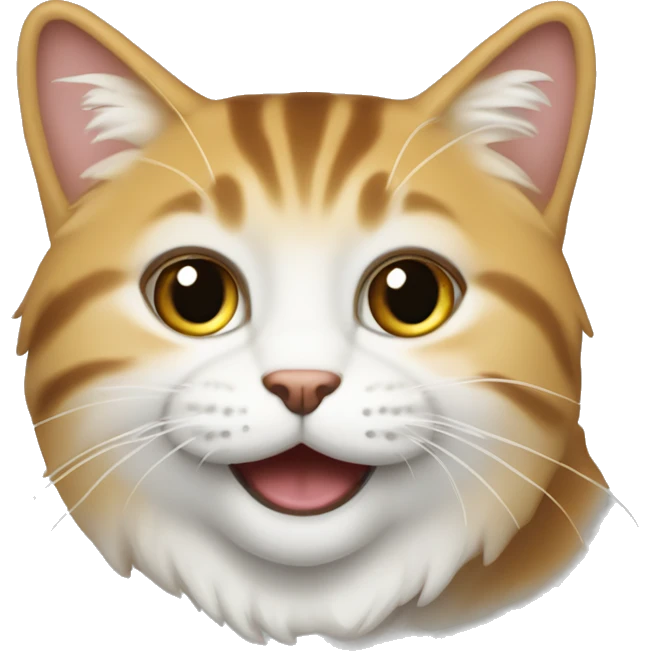 Белая кошка в серое пятно emoji