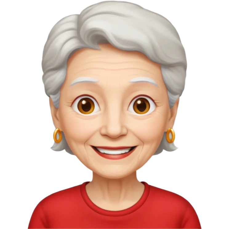 red t-shirt elderly women  emoji