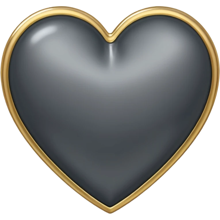 Dark grey metallic heart lined with gold gems emoji