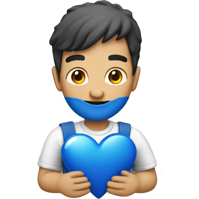 Corazón azul con vendas emoji