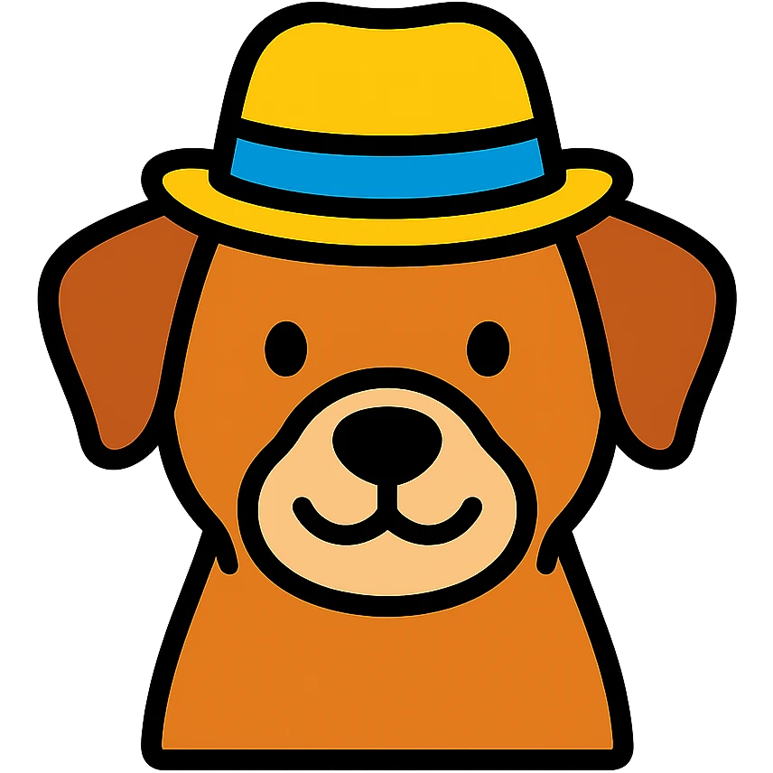A dog in a hat emoji