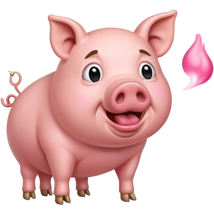 pig farting emoji
