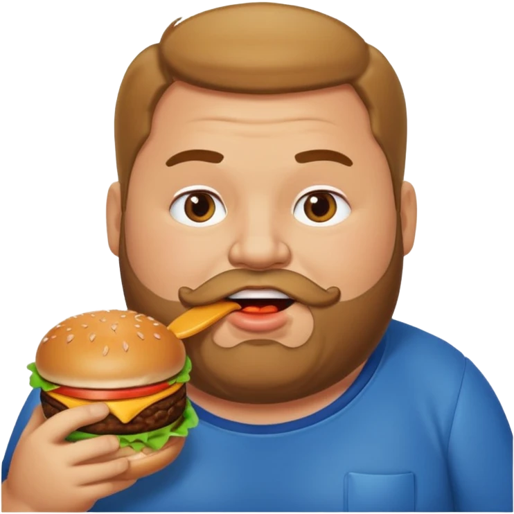 fat guy eating burger emoji