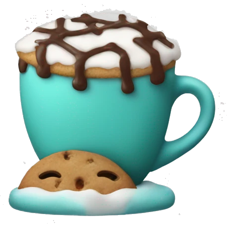 Christmas cookie with hot chocolate  emoji