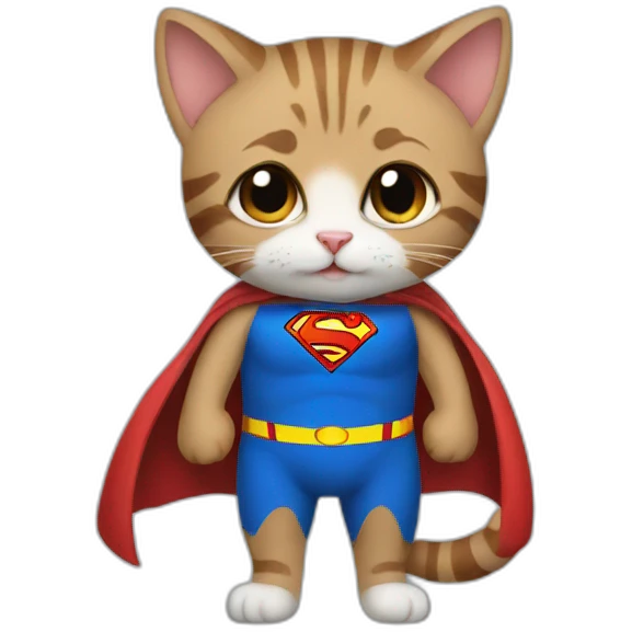 cat in a superman costume emoji