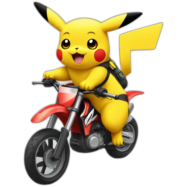 Pikachu en moto cross emoji