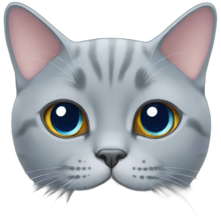 blue british shorthair cat face smiling emoji