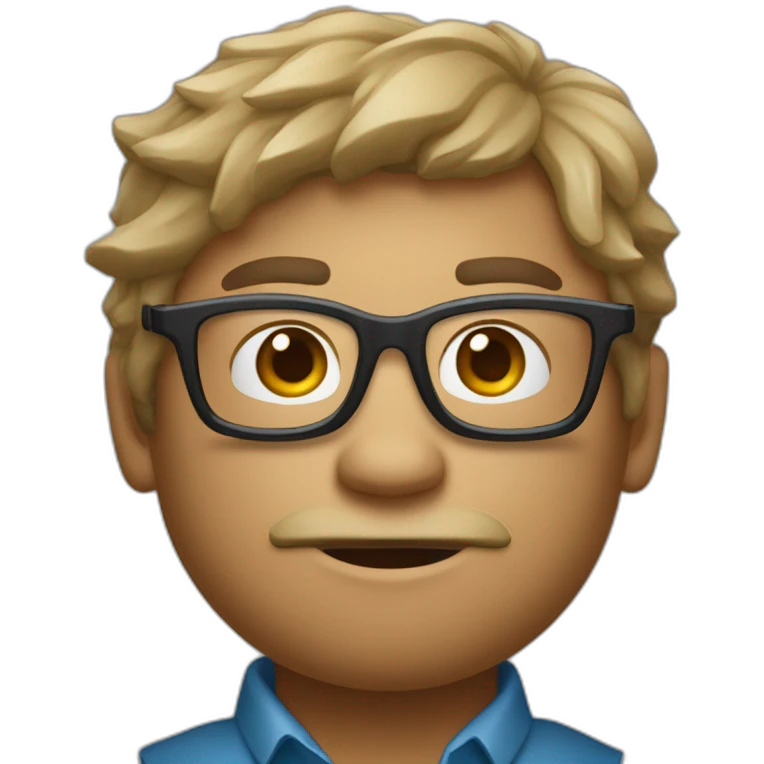 Un Humain qui ressemble à un bison portant des lunettes et ayant une calvitie emoji