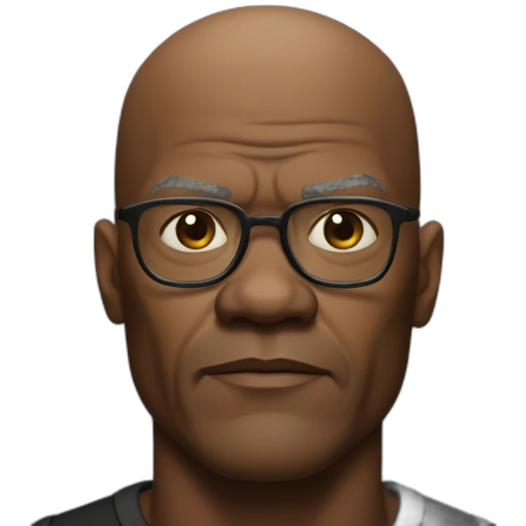 bald samuel l jackson serious emoji