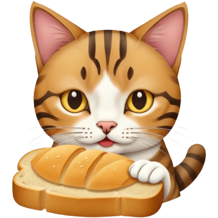 Cat eating bread emoji