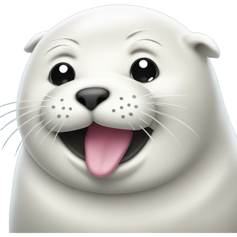 happy fat fluffy white seal emoji