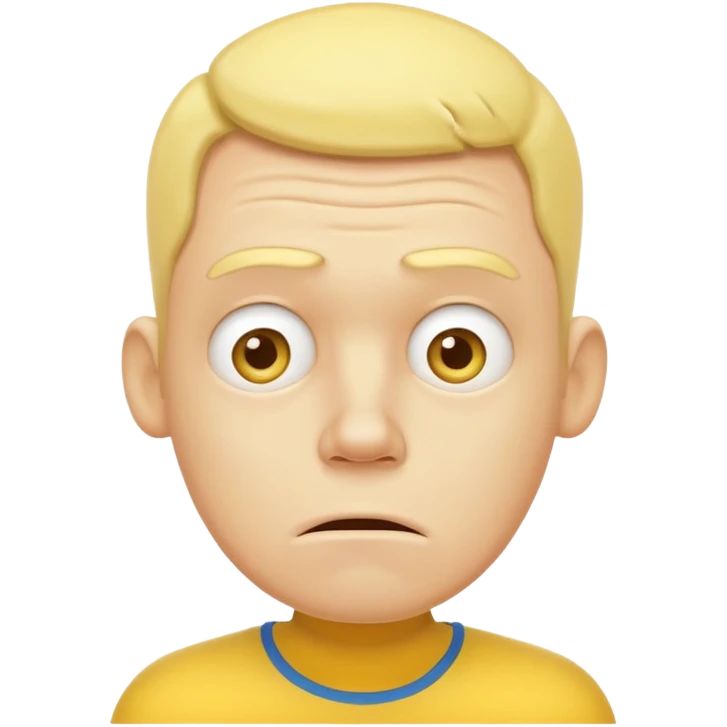 Very exhausted and confused emoji but with some humour about it - yellow man not realistic face emoji