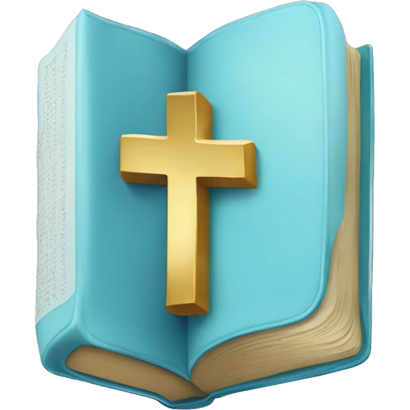Light blue bible with gold cross emoji