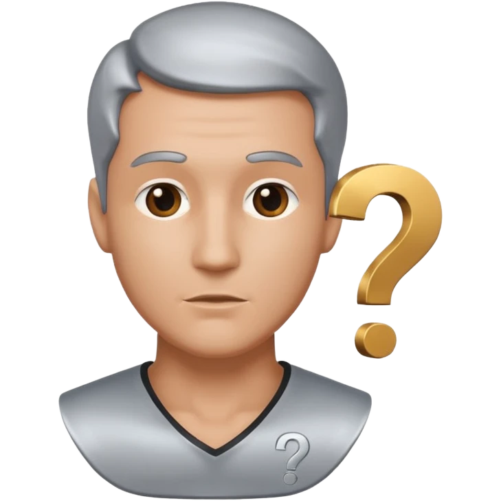 bust of a man with a question mark emoji