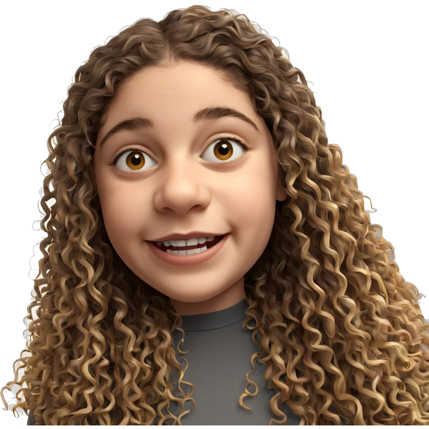 smiling portrait of curly hair emoji