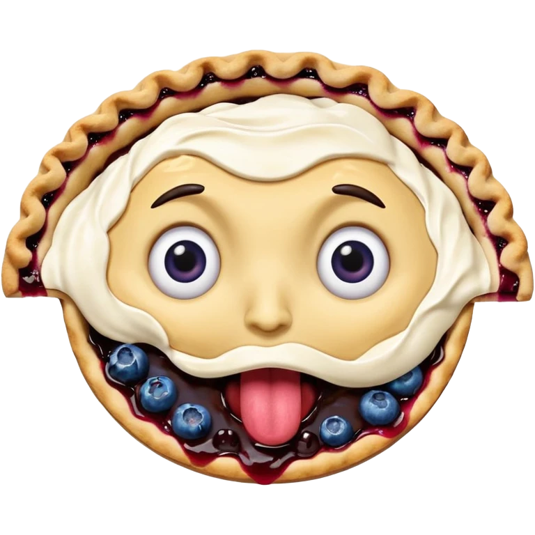 Piece of pie making crazy face emoji