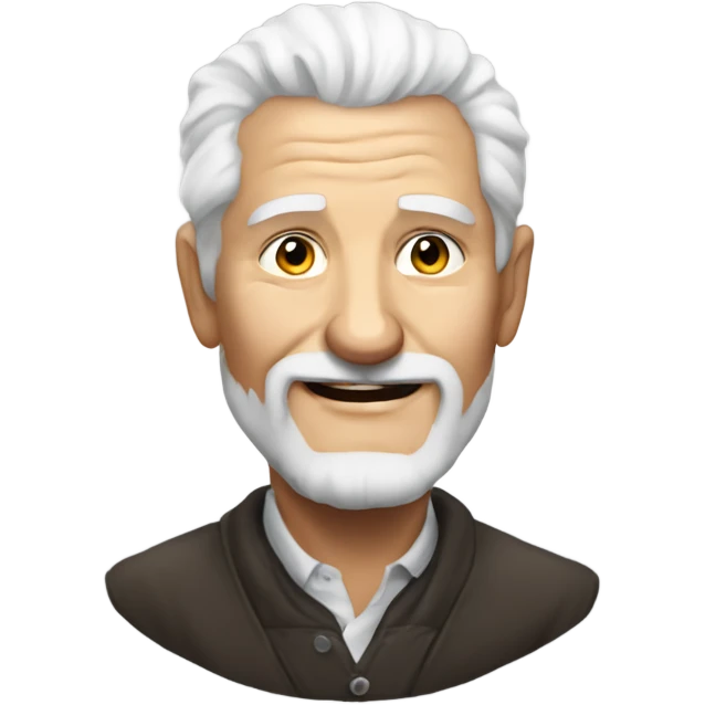 white haired old man portrait happy new year 2025 emoji