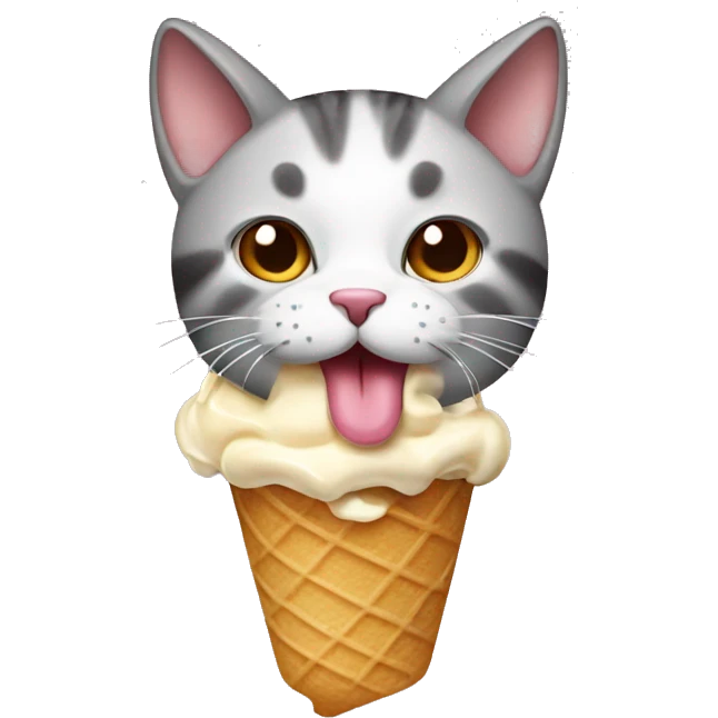 cat eating icecream emoji