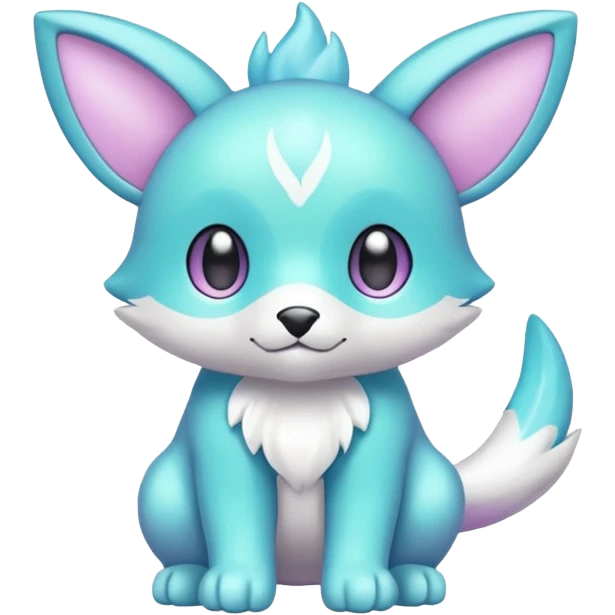 Cute cool pastel shiny colorful animal hybrid Fakemon full body emoji