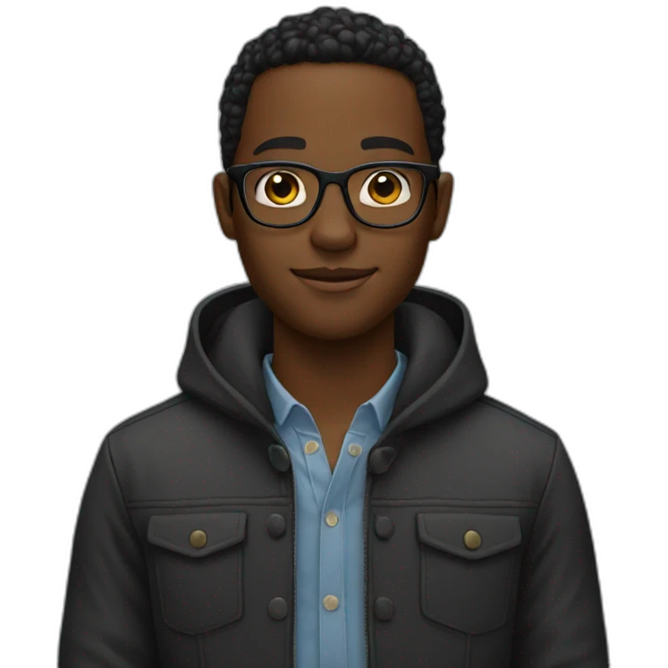 young black man with glasses emoji