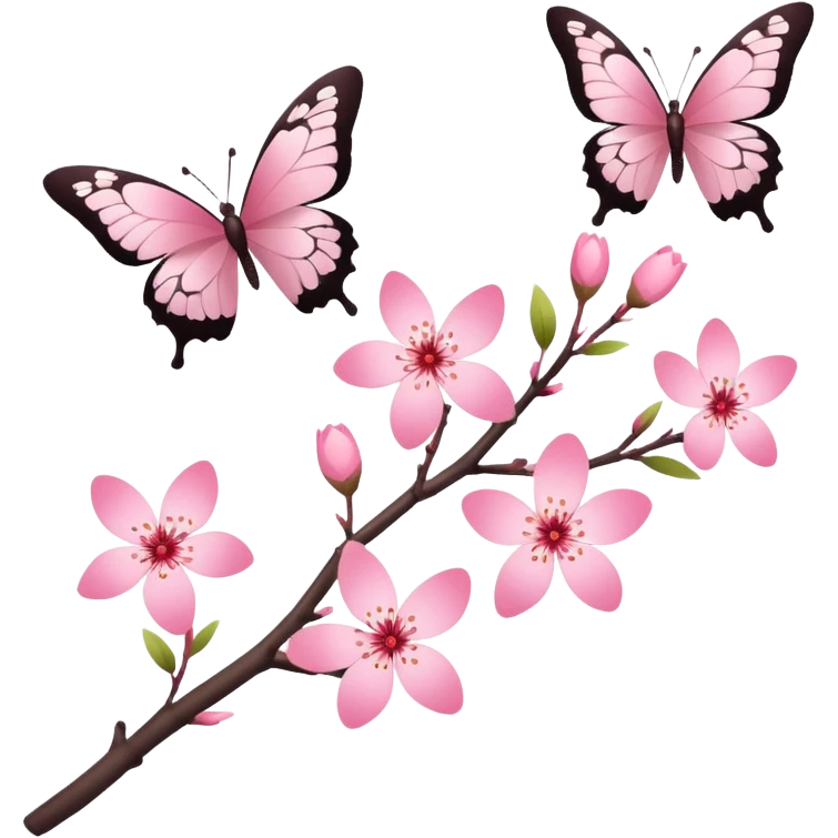 sakura branch with butterflies emoji