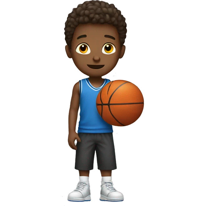 boy holding a basketball  emoji