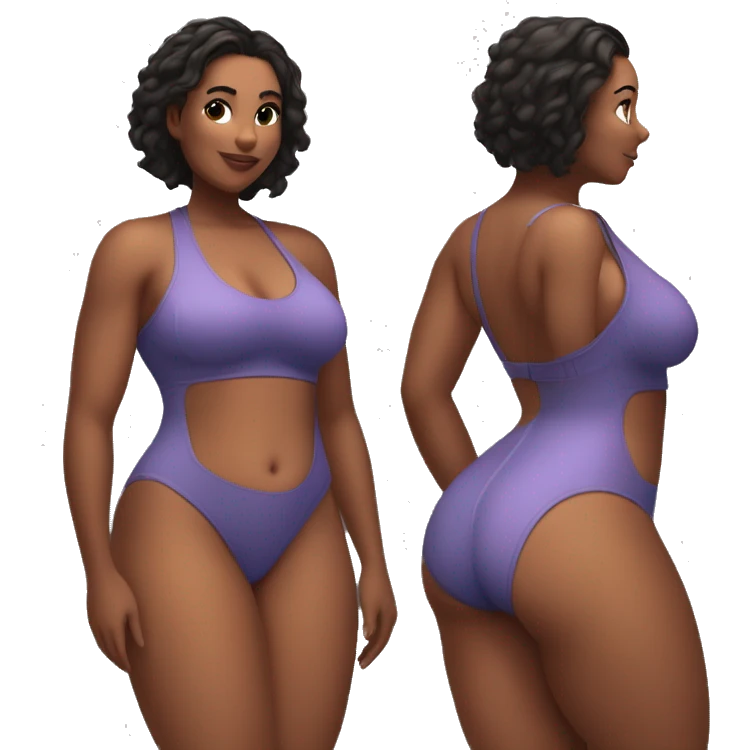 Slim-Thicc woman swimsuit posing (athletic build, perfect body, hourglass figure) emoji