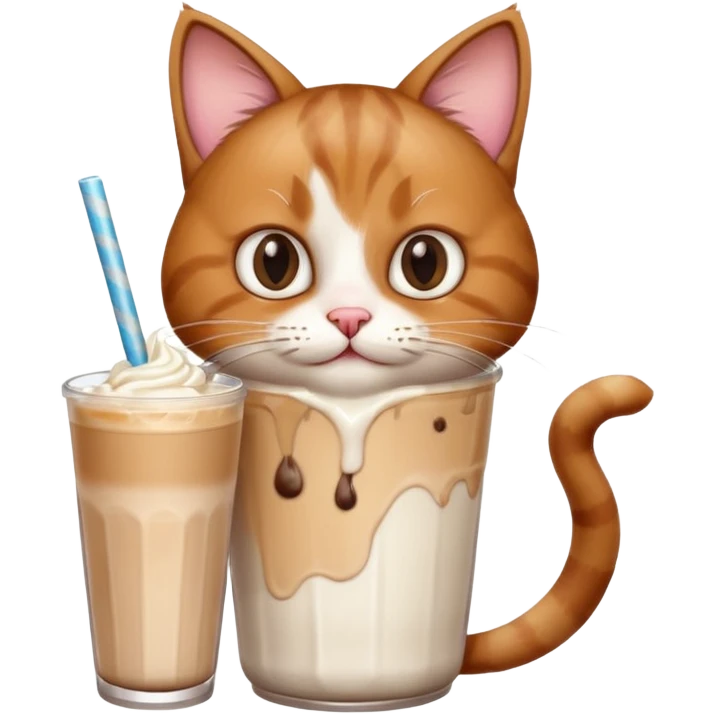 Cat Drink Milk Shake ￼ emoji