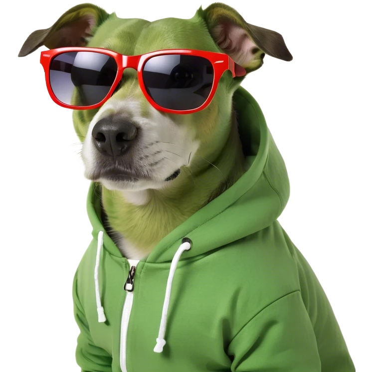 Dog wearing hoodie emoji